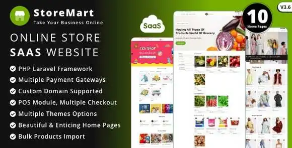 StoreMart SaaS v3.7 – Online Product Selling Business Website Builder Script